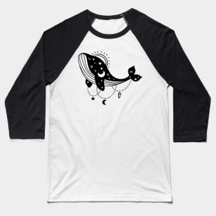 Aesthetic Halloween Whale Lover Moon Creepy Witchy Baseball T-Shirt